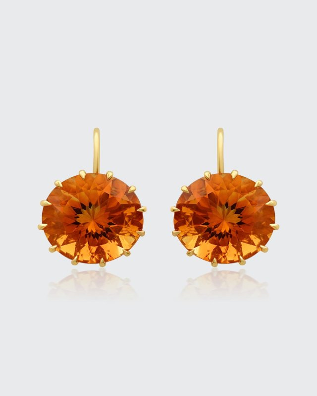 15mm Citrine Drop Earrings